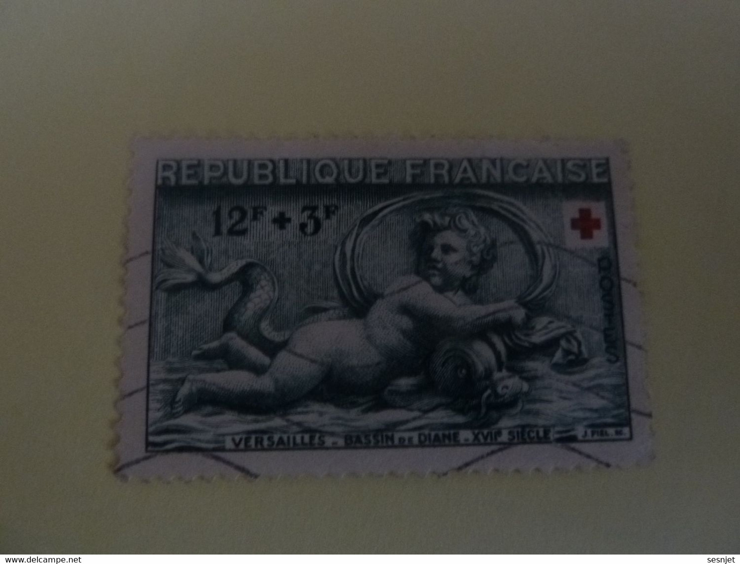 Croix-Rouge - Bassin De Diane à Versailles - 12f.+3f. - Vert - Oblitéré - Année 1952 - - Used Stamps
