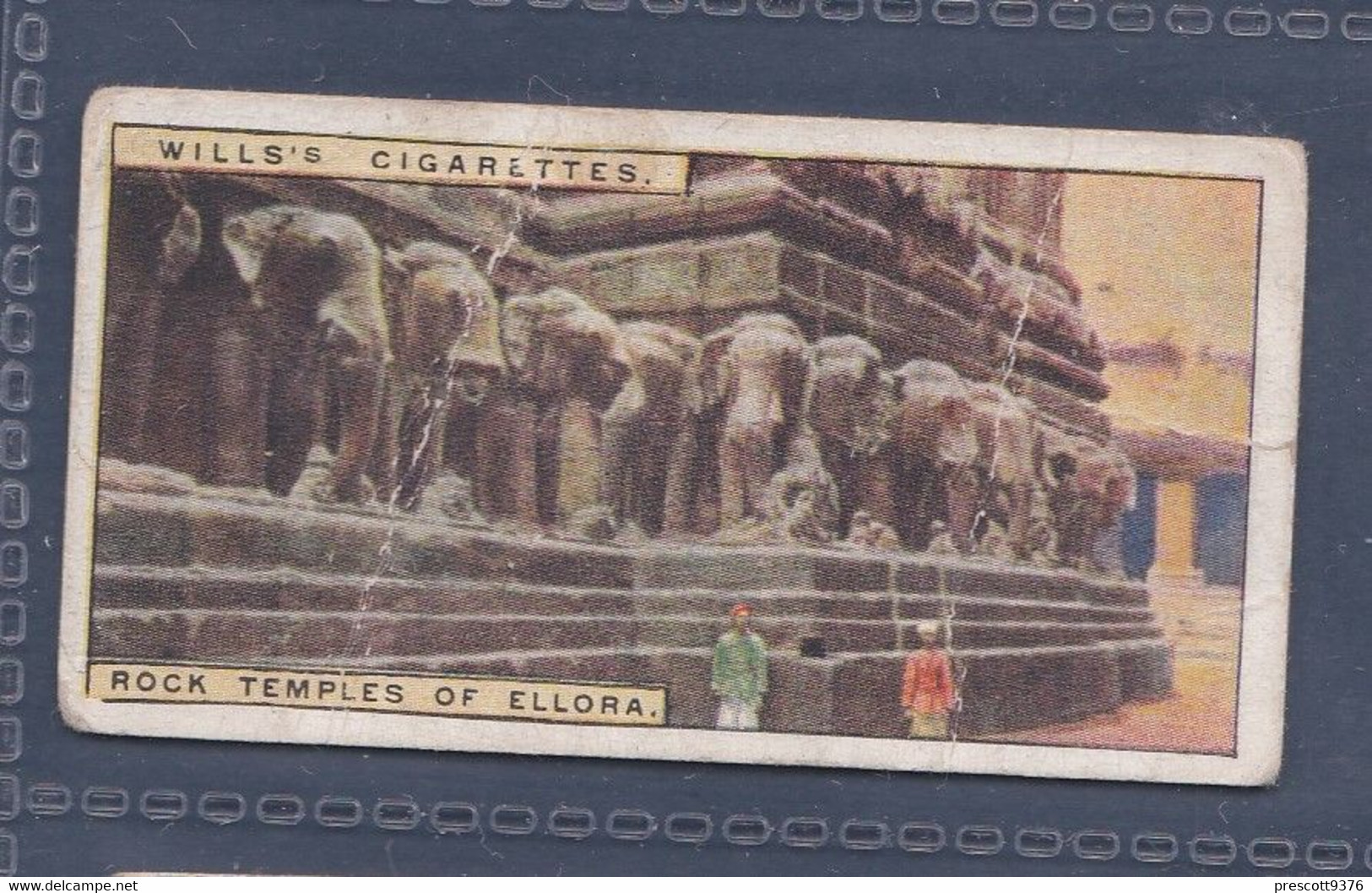 Wonders Of The Past 1926 - 29 Rock Temples Of Ellora, India-  Wills Cigarette Card - Original  - - Wills