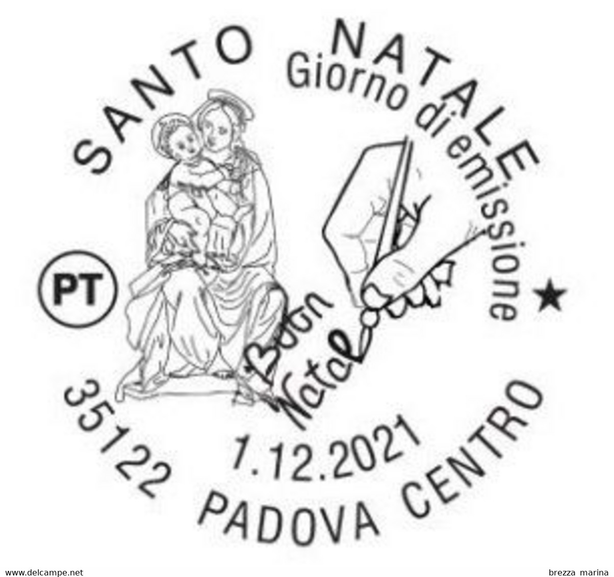 Nuovo - MNH - ITALIA - 2021 - Natale – Auguri – Mano Che Scrive Buon Natale – Grafico - B Zona 1 - Alfanumerico - 2021-...: Mint/hinged