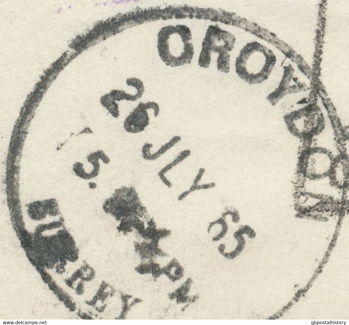 GB 1965 Superb Unpaid Cover W Skeleton Postmark „CROYDON / SURREY“ (29mm), Also Postage Due 6d CHARGE NOT COLLECTED - Strafportzegels