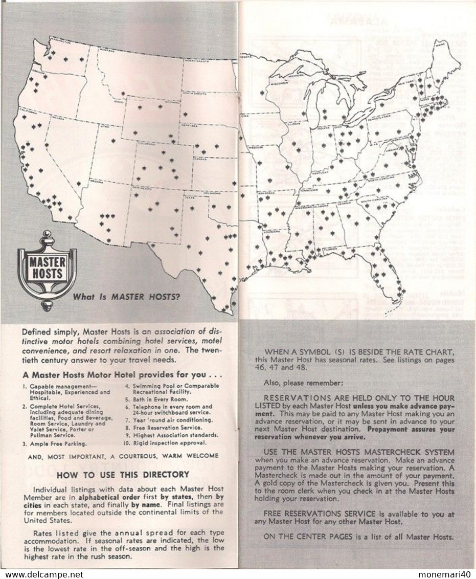 ÉTATS-UNIS - MASTER HOST DIRECTORY (TEXAS) - HIVER ET PRINTEMPS 1965-1966. - America Del Nord