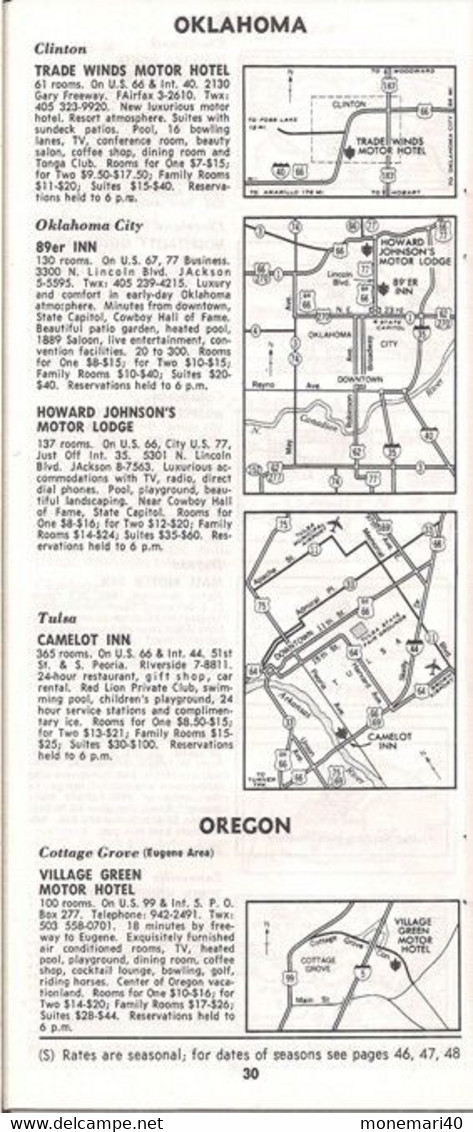 ÉTATS-UNIS - MASTER HOST DIRECTORY (TEXAS) - HIVER ET PRINTEMPS 1965-1966.