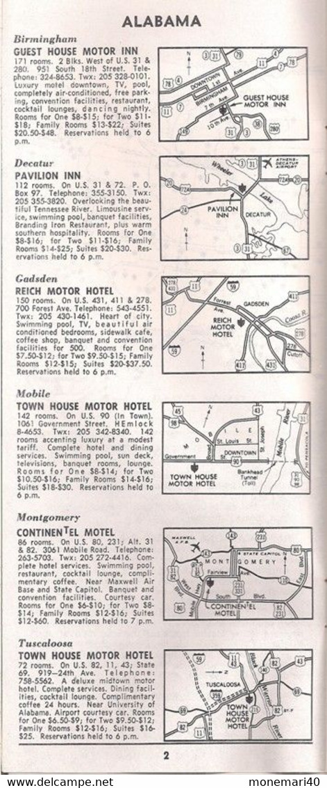 ÉTATS-UNIS - MASTER HOST DIRECTORY (TEXAS) - HIVER ET PRINTEMPS 1965-1966.