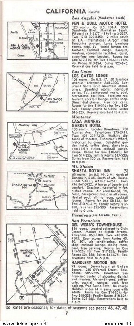 ÉTATS-UNIS - MASTER HOST DIRECTORY (TEXAS) - HIVER ET PRINTEMPS 1965-1966.