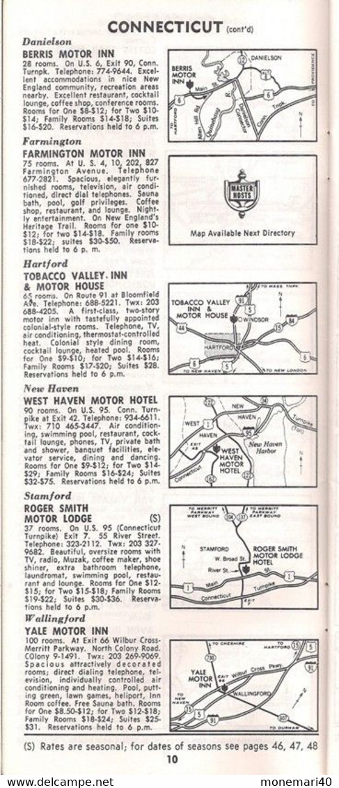 ÉTATS-UNIS - MASTER HOST DIRECTORY (TEXAS) - HIVER ET PRINTEMPS 1965-1966.