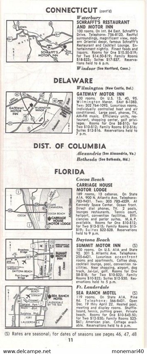 ÉTATS-UNIS - MASTER HOST DIRECTORY (TEXAS) - HIVER ET PRINTEMPS 1965-1966.