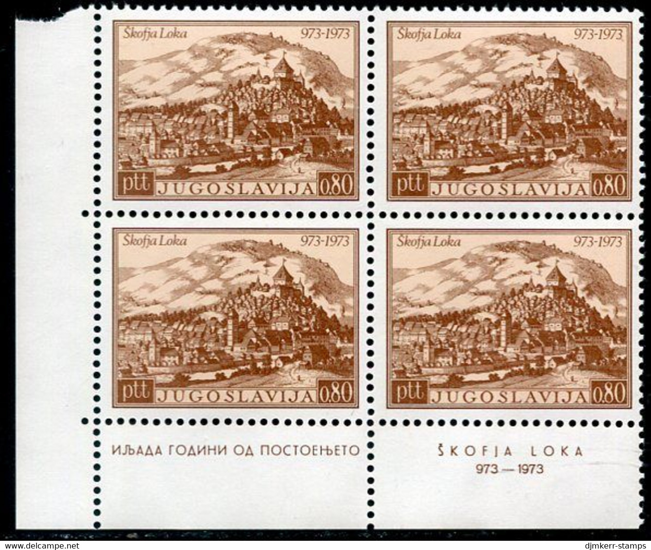 YUGOSLAVIA 1973 Millenary Of Škofja Loka  Block Of 4 MNH / **.  Michel 1498 - Unused Stamps