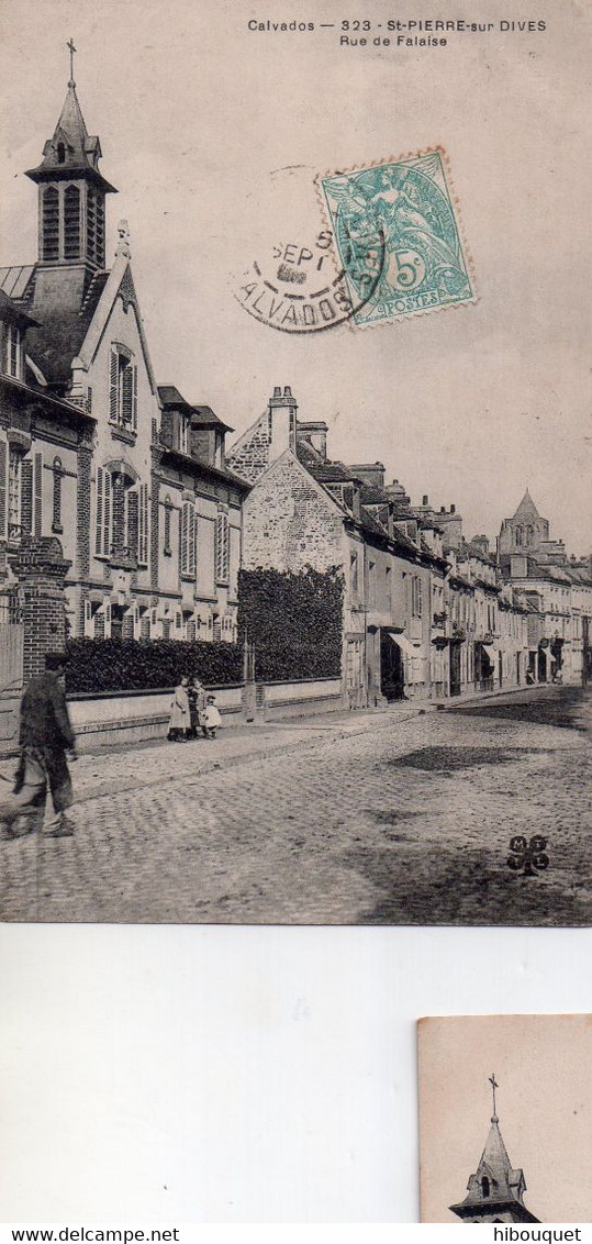 CPA, Saint-Pierre-sur-Dives, Rue De Falaise - Andere & Zonder Classificatie