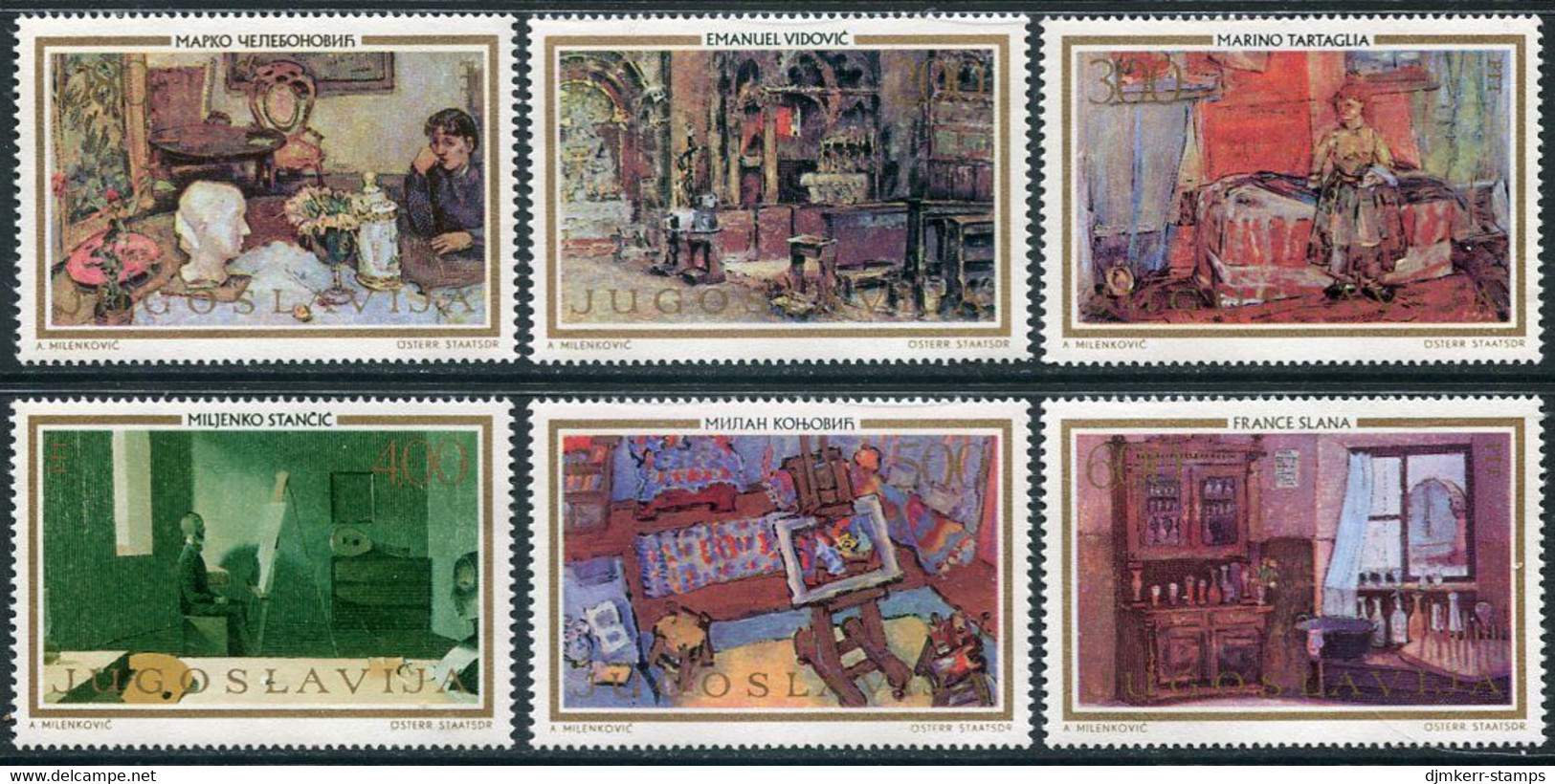 YUGOSLAVIA 1973 Paintings: House Interiors MNH / **.  Michel 1524-29 - Unused Stamps