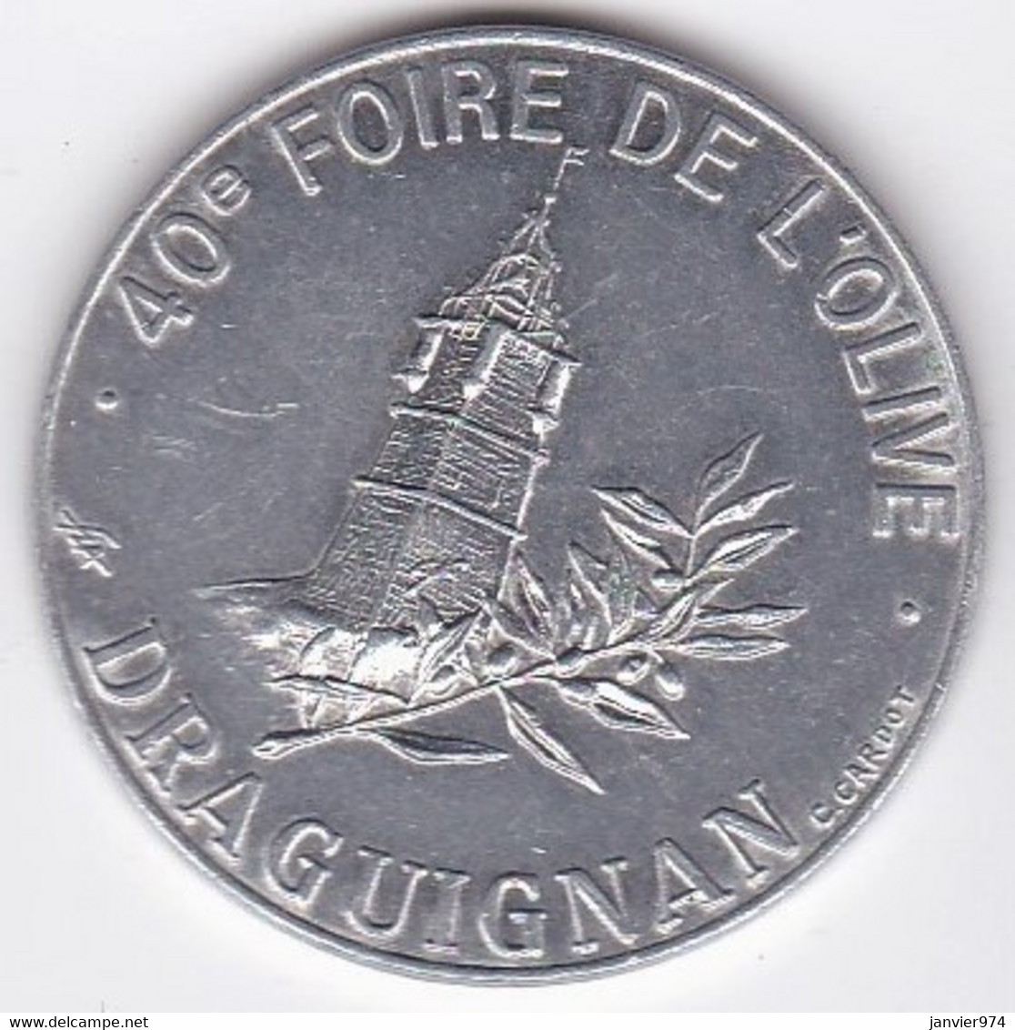 Draguignan 1 Ecu 1993, Europe Avec Les Dracénois, 40e Foire De L’Olive, En Aluminium - Euros Des Villes