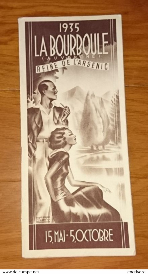 Dépliant Touristique LA BOURBOULE Reine De L'arsenic 1935 Illustré EFFF D HEY Superbe Graphisme Art Déco - Dépliants Touristiques