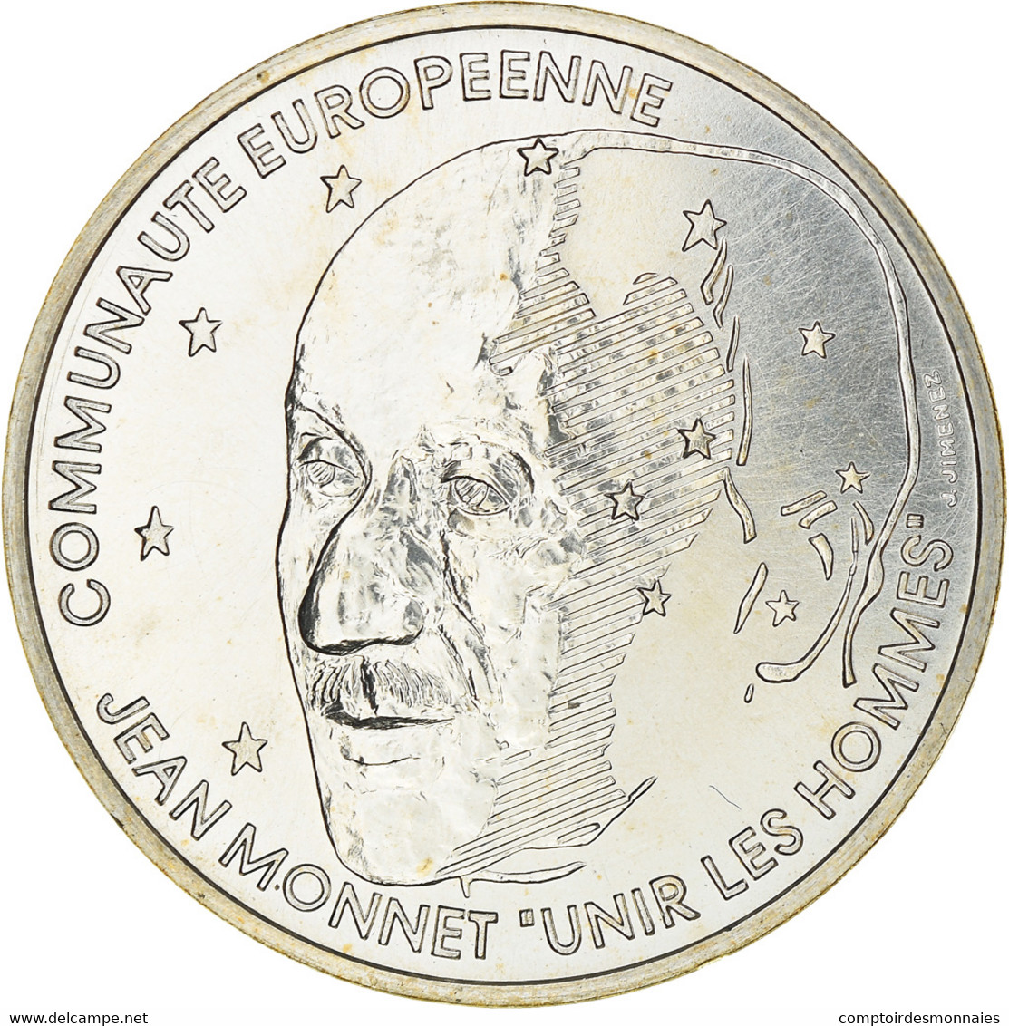 Monnaie, France, Jean Monnet, 100 Francs, 1992, ESSAI, FDC, Argent - Essays & Proofs
