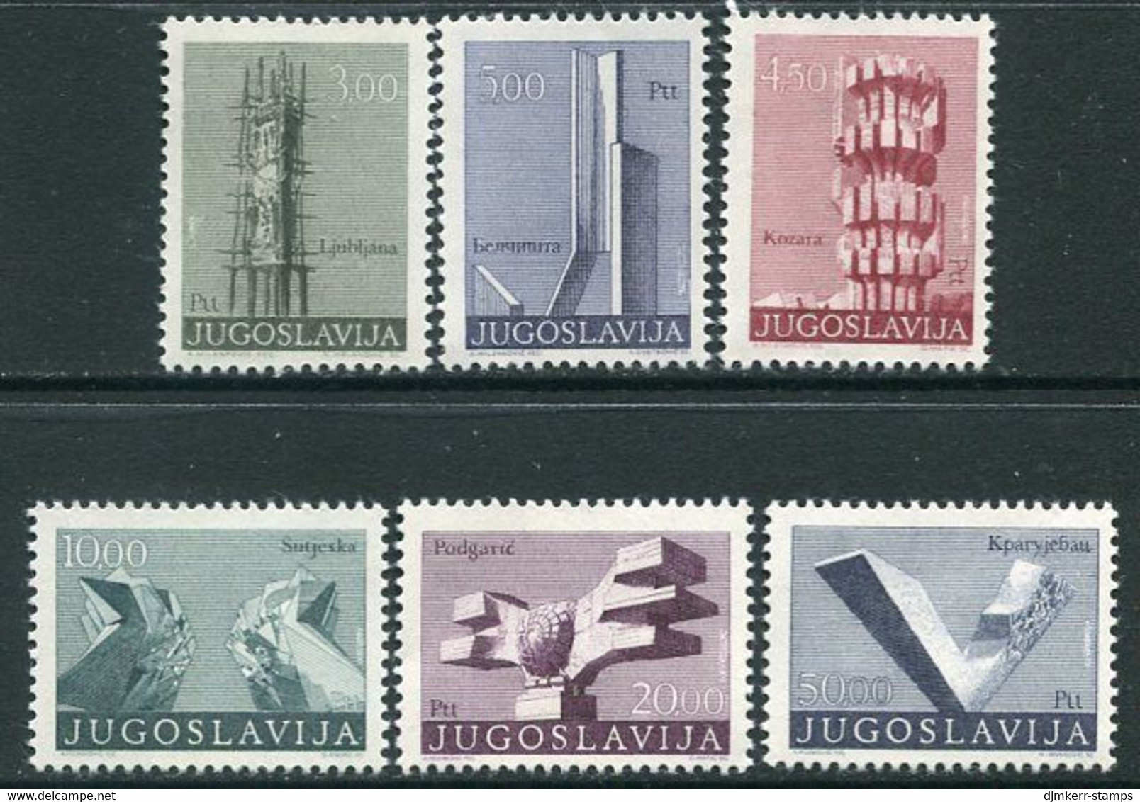 YUGOSLAVIA 1974 Definitive: Revolution Monuments MNH / **.  Michel 1540-45 IA - Ungebraucht