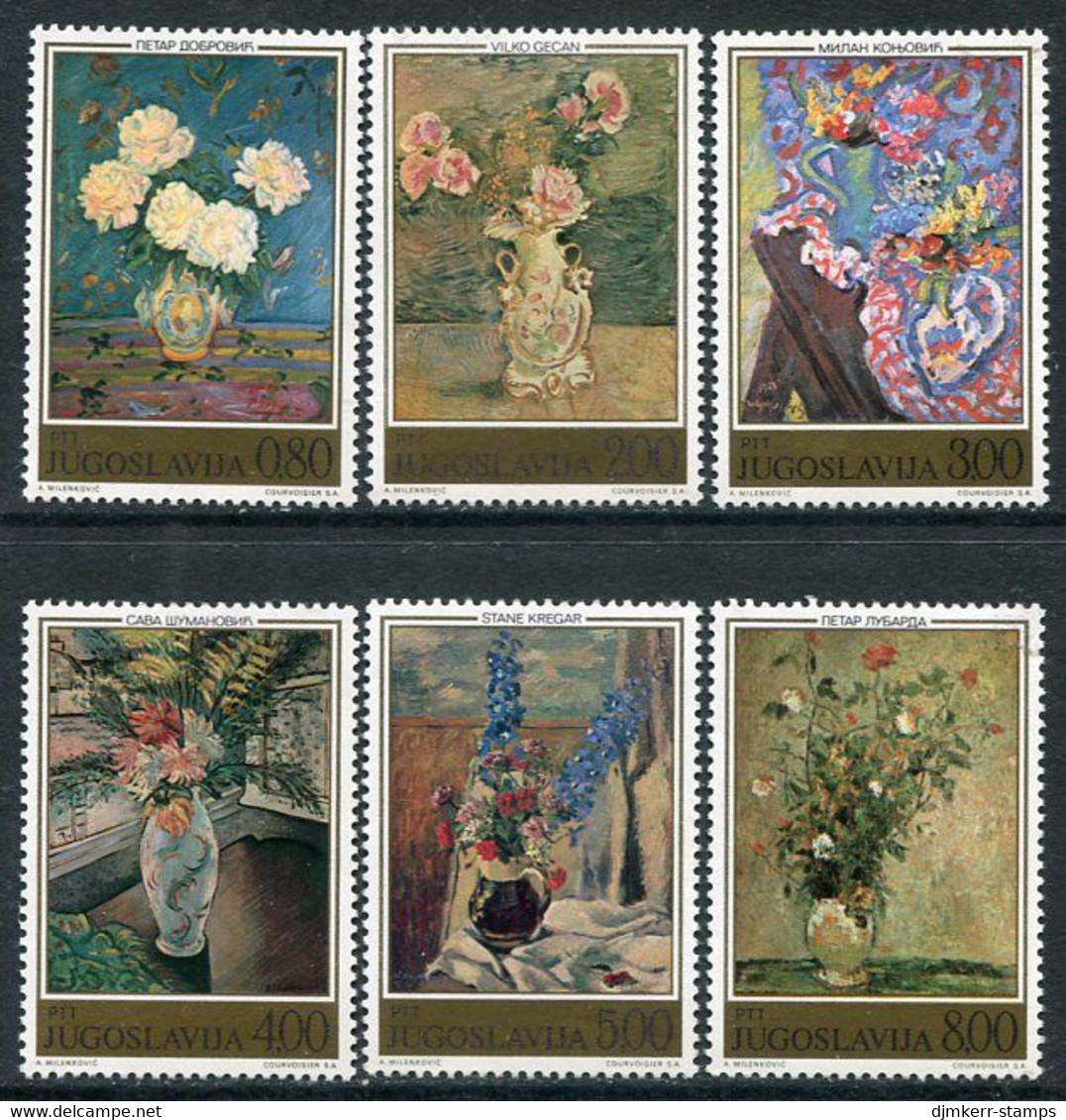 YUGOSLAVIA 1974 Floral Paintings MNH / **.  Michel 1577-82 - Ungebraucht