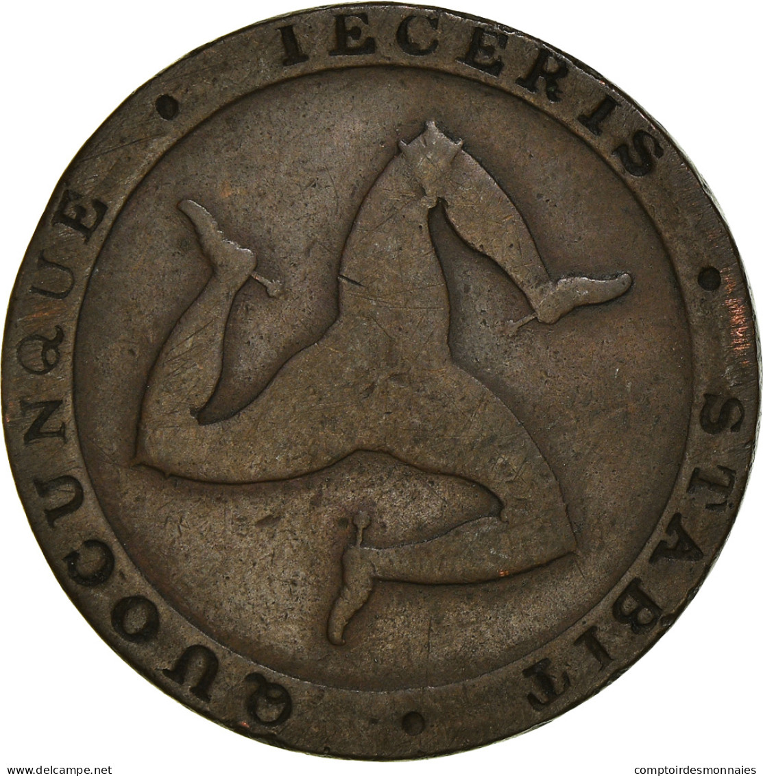 Monnaie, Isle Of Man, 1/2 Penny, 1831, TTB, Cuivre, KM:Tn21.1 - Isle Of Man