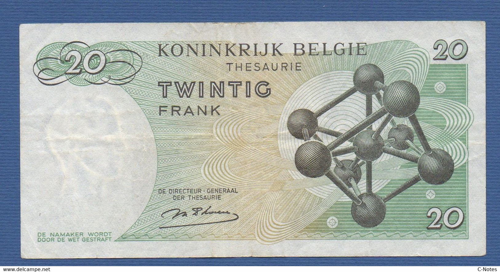 BELGIUM - P.138a1 – 20 Francs 15.06.1964 Circulated VF, Serie 2L 0173307 - Other & Unclassified