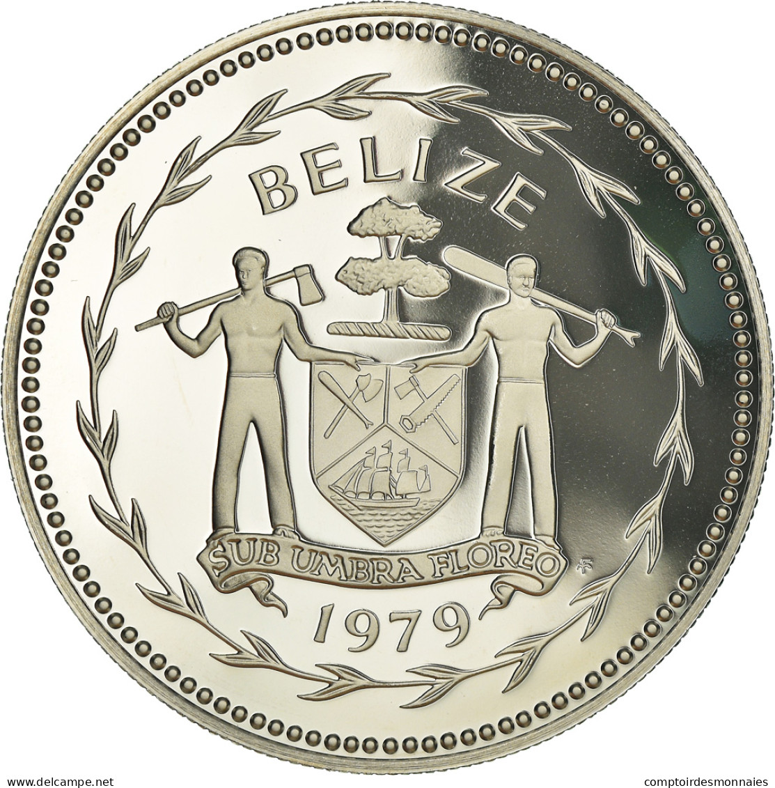 Monnaie, Belize, 5 Dollars, 1979, Franklin Mint, Proof, FDC, Cupro-nickel, KM:44 - Belize