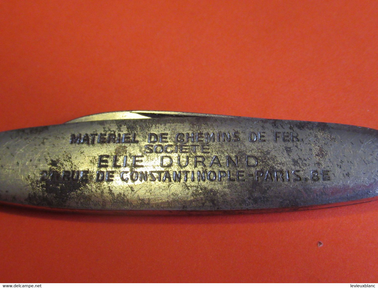 Ferroviaire/petit Couteau De Poche Publicitaire 2 Lames/Matériel De Chemin De Fer/Elie DURAND/ PARIS /Vers 1950-70  CP33 - Bottle Openers