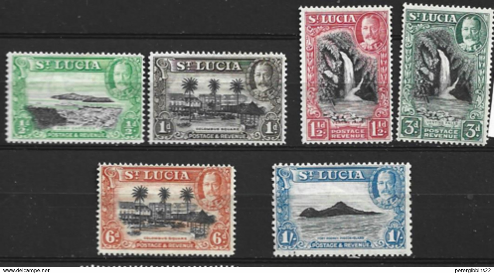 St  Lucia  1936  Various Values    Mounted Mint - Ste Lucie (...-1978)