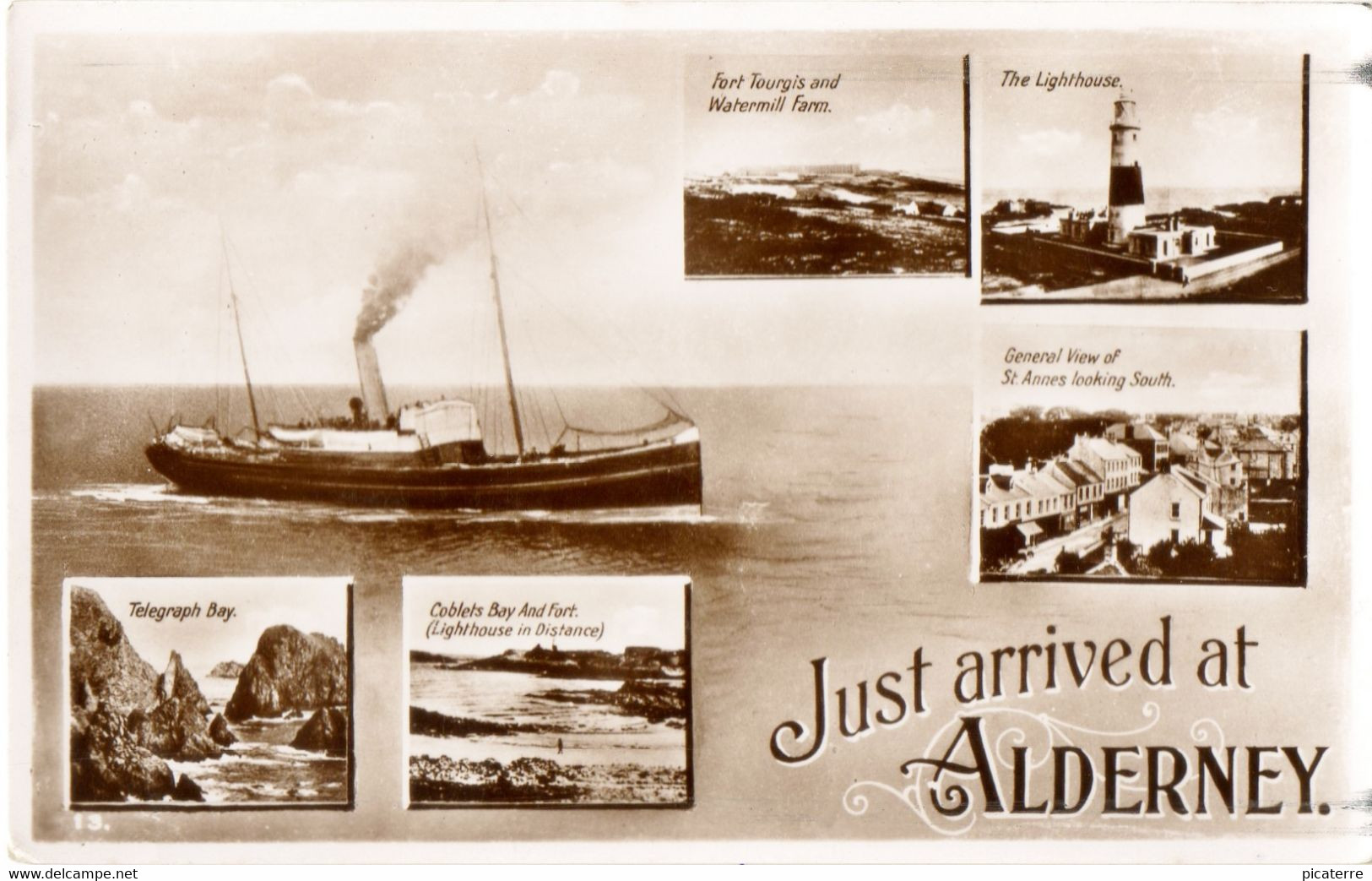 Just Arrived In ALDERNEY (B.B.London) Multiview With M.V.Courier & Other Views-:-ile Aurigny - Alderney