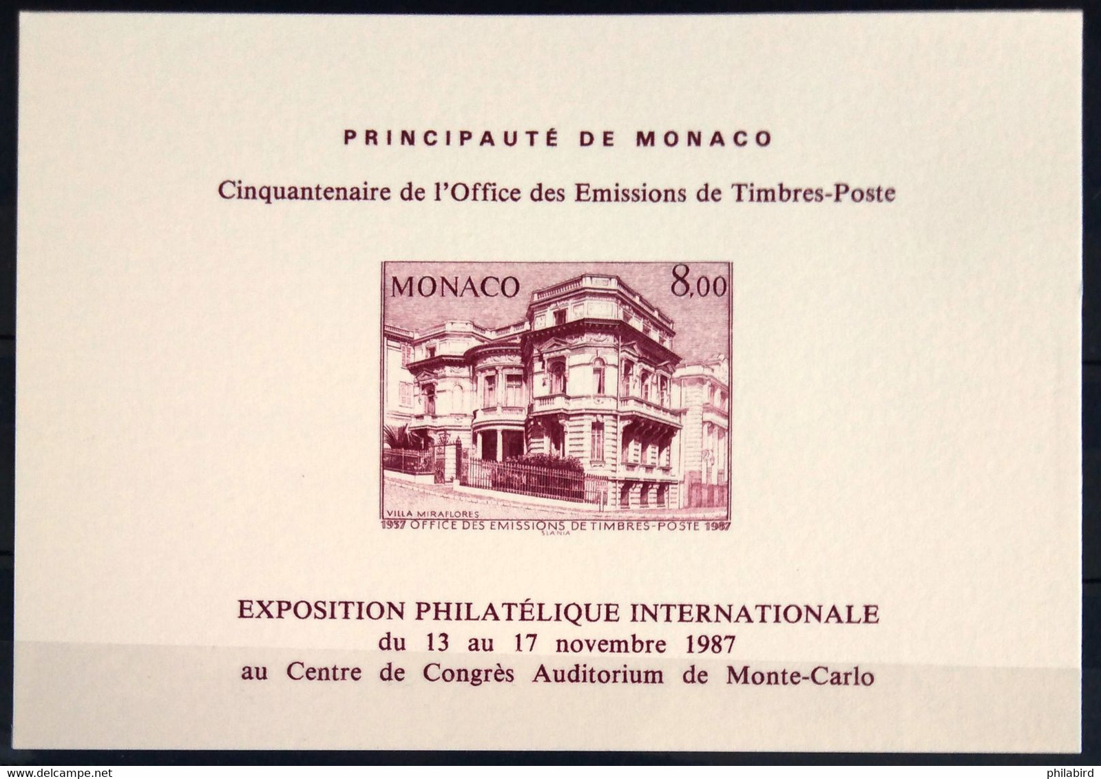 MONACO                        DOC :  EXPO PHILATELIQUE INTERNATIONALE 1987 - Storia Postale