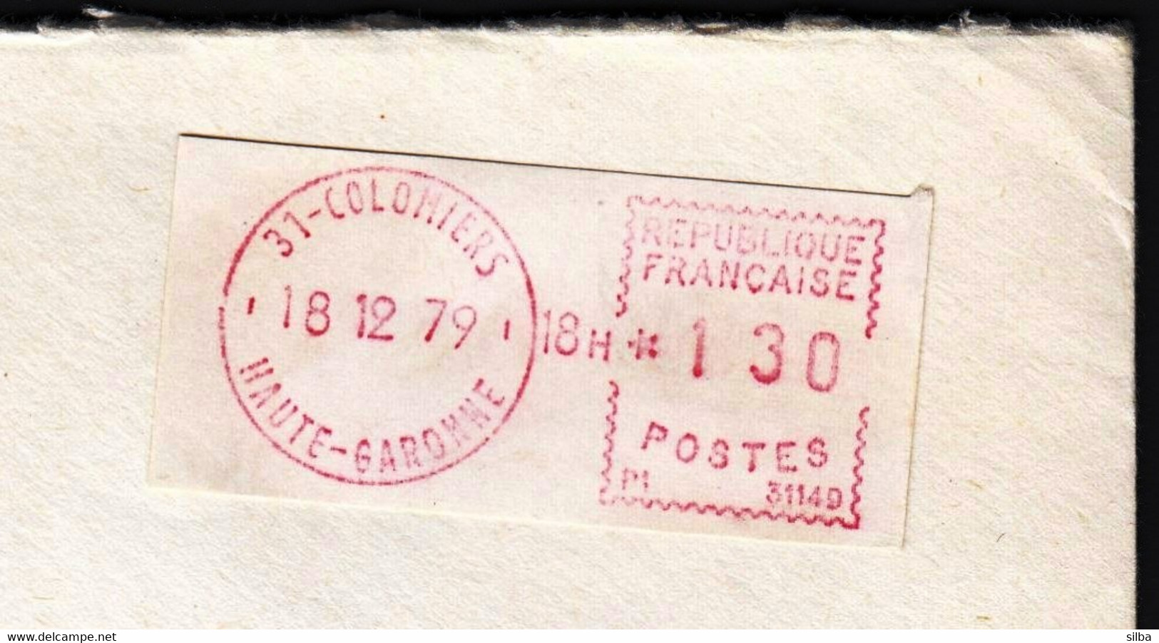 France 1979 / Coloniers / Franking Label, White, Red / Machine Stamp, Automat - 1969 Montgeron – Carta Bianca – Frama/Satas