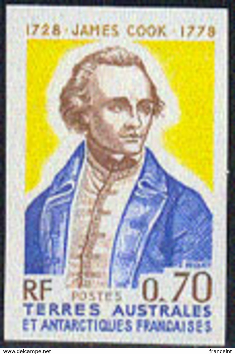 F.S.A.T.(1976) Captain Cook. Imperforate. Bicentenary Of Cook's Voyage Past Kerguelen Island. Scott No 66, Yvert No 63. - Sin Dentar, Pruebas De Impresión Y Variedades