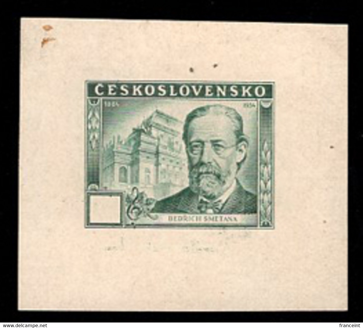 CZECHOSLOVAKIA(1949) Bedrich Smetana. Die Proof In Green Without Value In Tablet. Scott No 386. Yvert No 506. - Prove E Ristampe