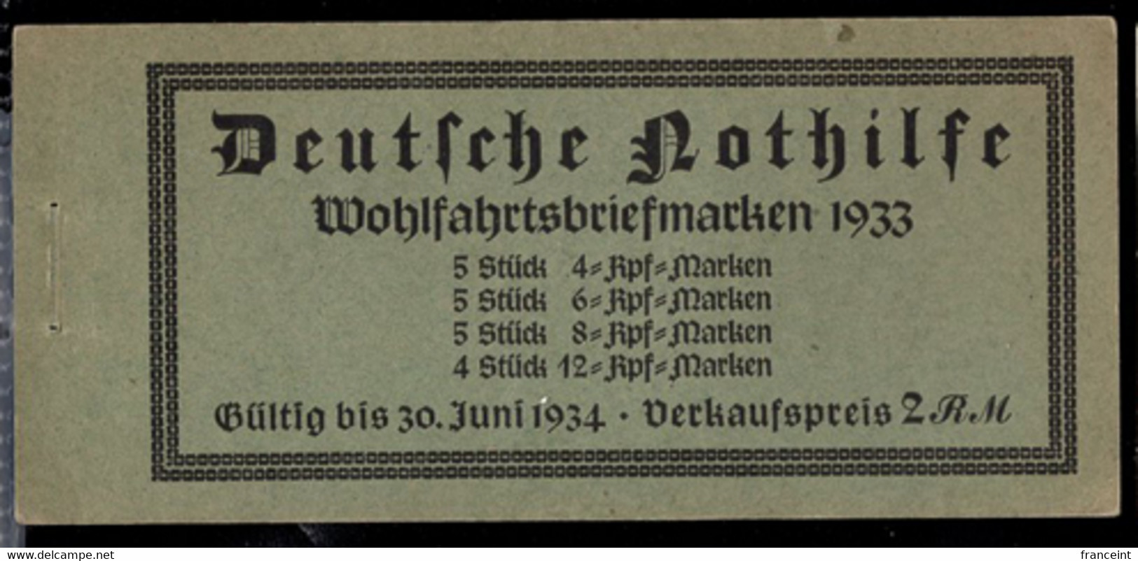 GERMANY(1934) Scenes From Wagner Operas. Complete Booklet Of 2 Panes With Interleave. Scott Nos B50-3. Rare! - Carnets