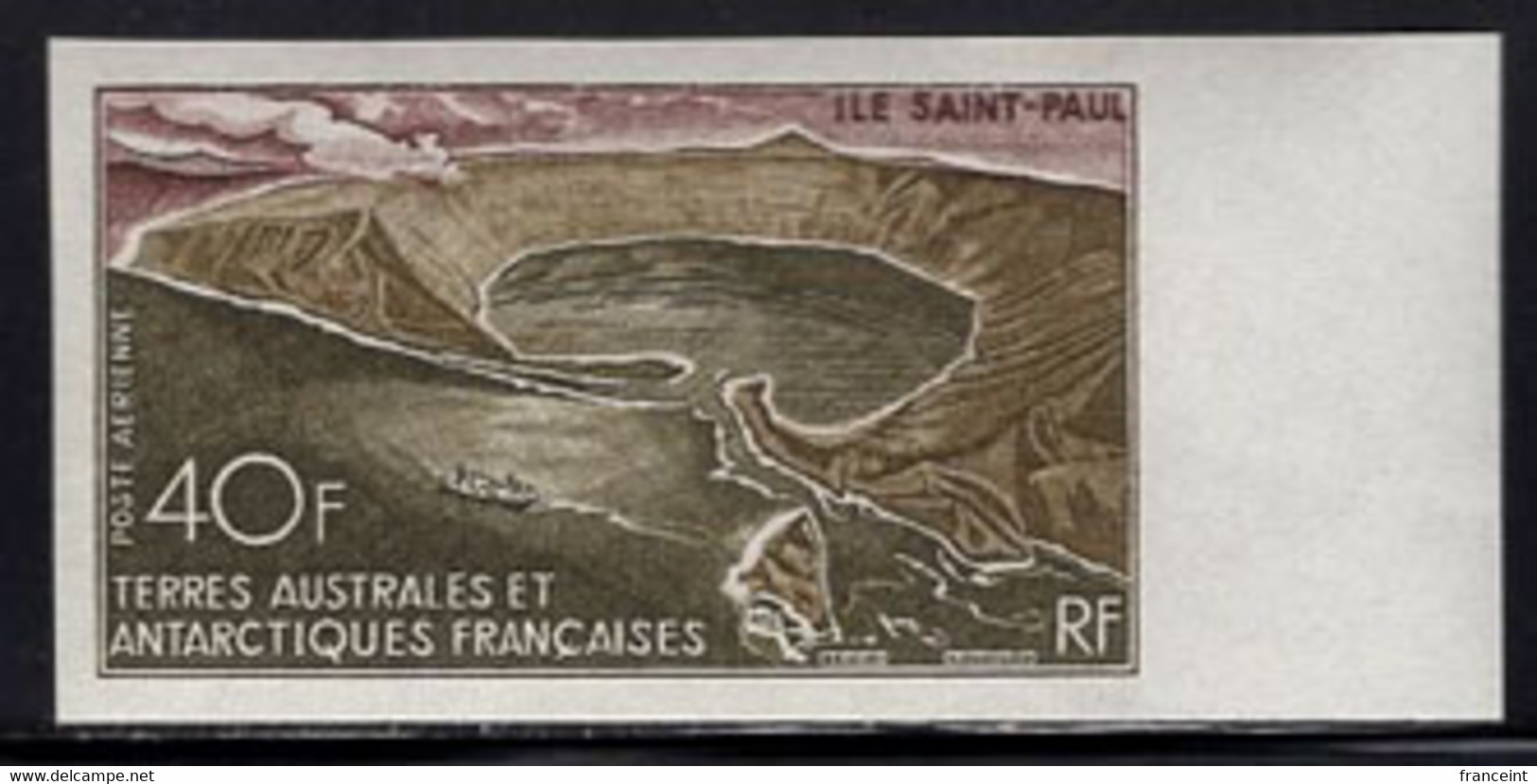 F.S.A.T.(1969) St. Paul Island. Trial Color Proof. St. Paul Island Is An Extinct Volcanic Crater. Scott No C13, Yvert PA - Imperforates, Proofs & Errors