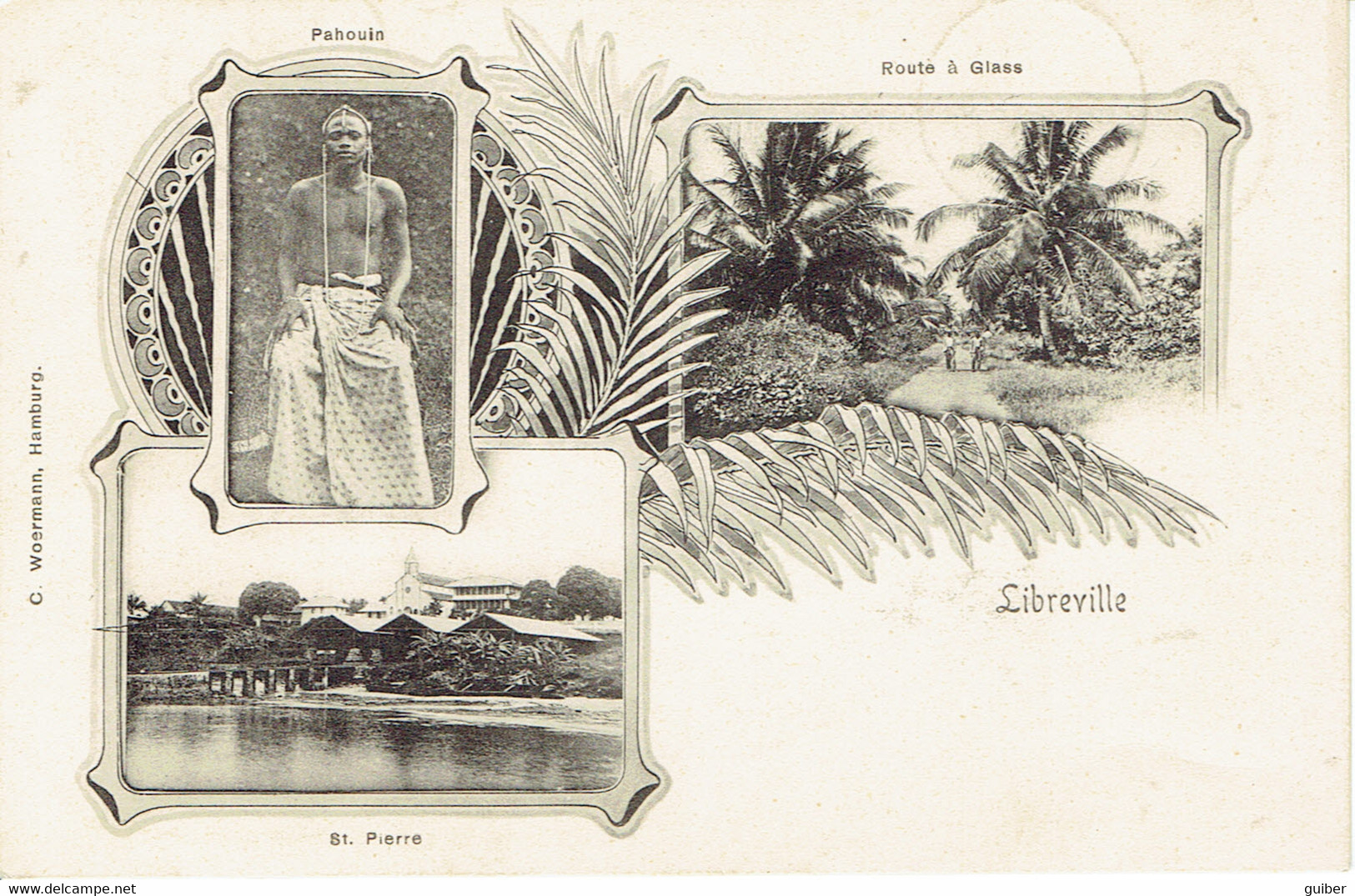 Libreville Route A Glass Pahoula St Pierre Belle Obliteratiion Congo Francais 1902 Voir Verso - Gabon