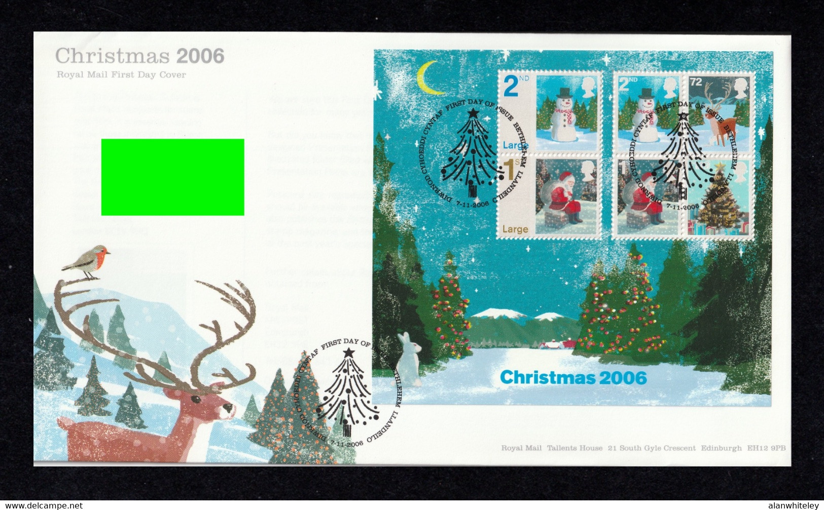 GREAT BRITAIN 2006 Christmas: Miniature Sheet First Day Cover CANCELLED - 2001-2010 Decimal Issues