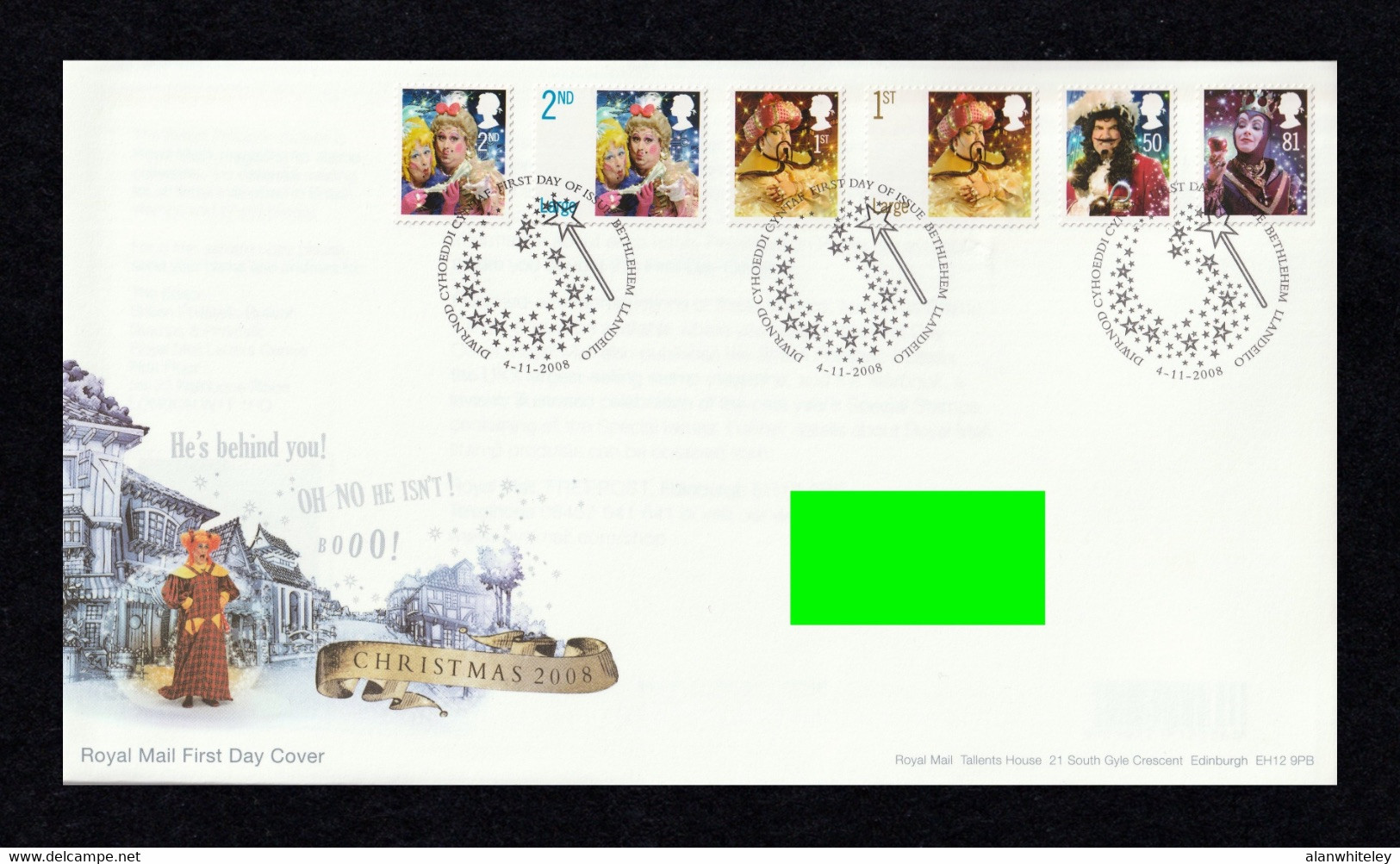 GREAT BRITAIN 2008 Christmas / Pantomimes: First Day Cover CANCELLED - 2001-2010. Decimale Uitgaven