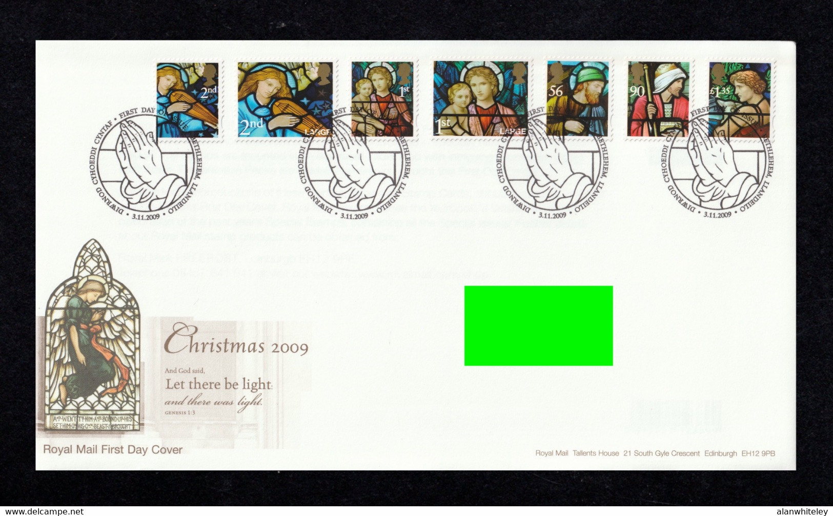 GREAT BRITAIN 2009 Christmas / Stained Glass Windows: First Day Cover CANCELLED - 2001-2010 Em. Décimales