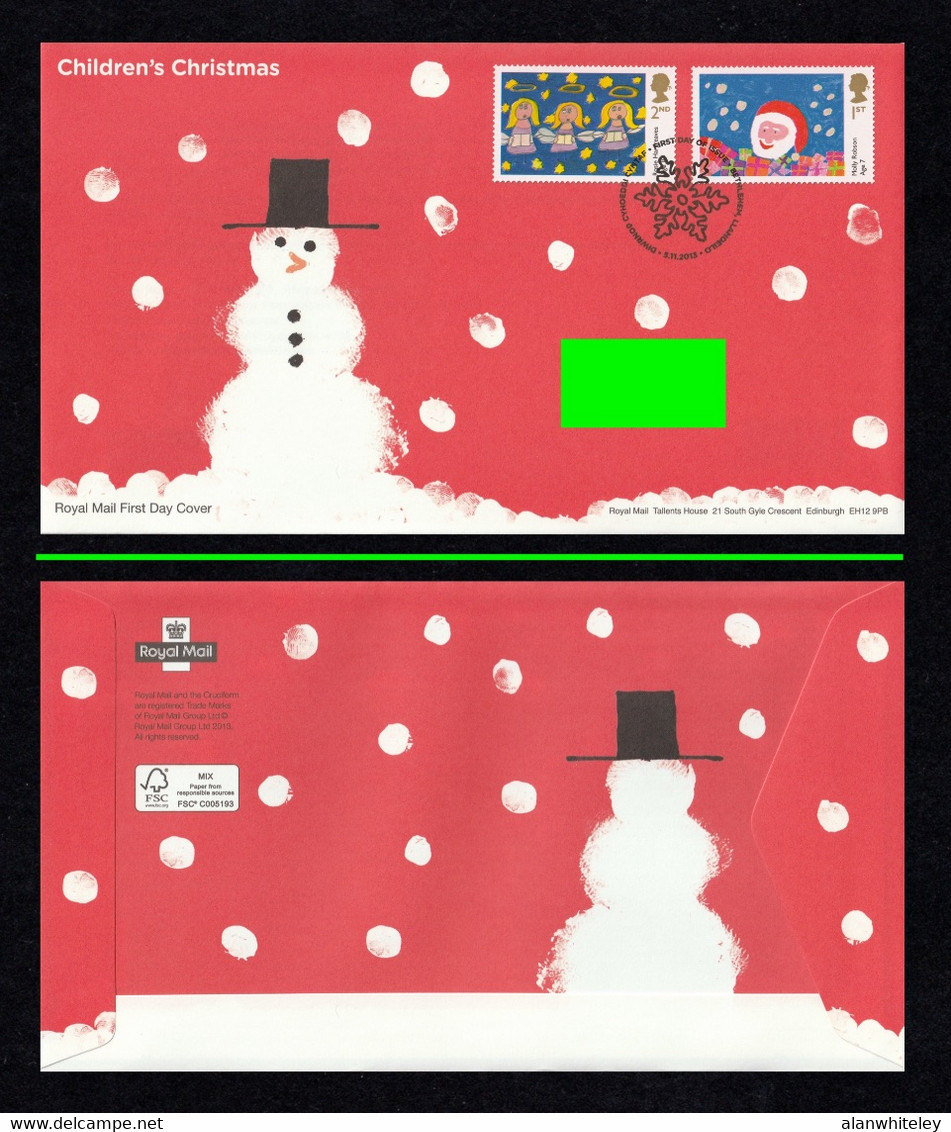 GREAT BRITAIN 2013 Christmas (Children's Stamp Design Competition): First Day Cover CANCELLED - 2011-2020 Em. Décimales