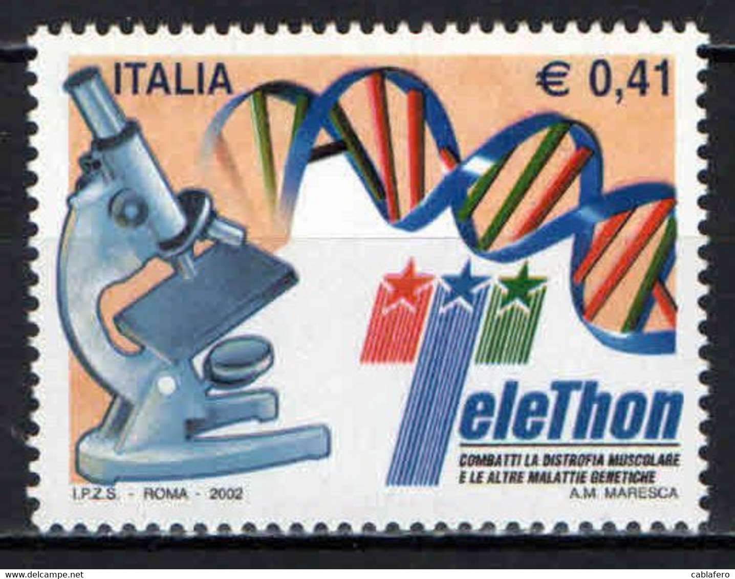 ITALIA - 2002 - TELETHON 2002 - MNH - 2001-10:  Nuovi