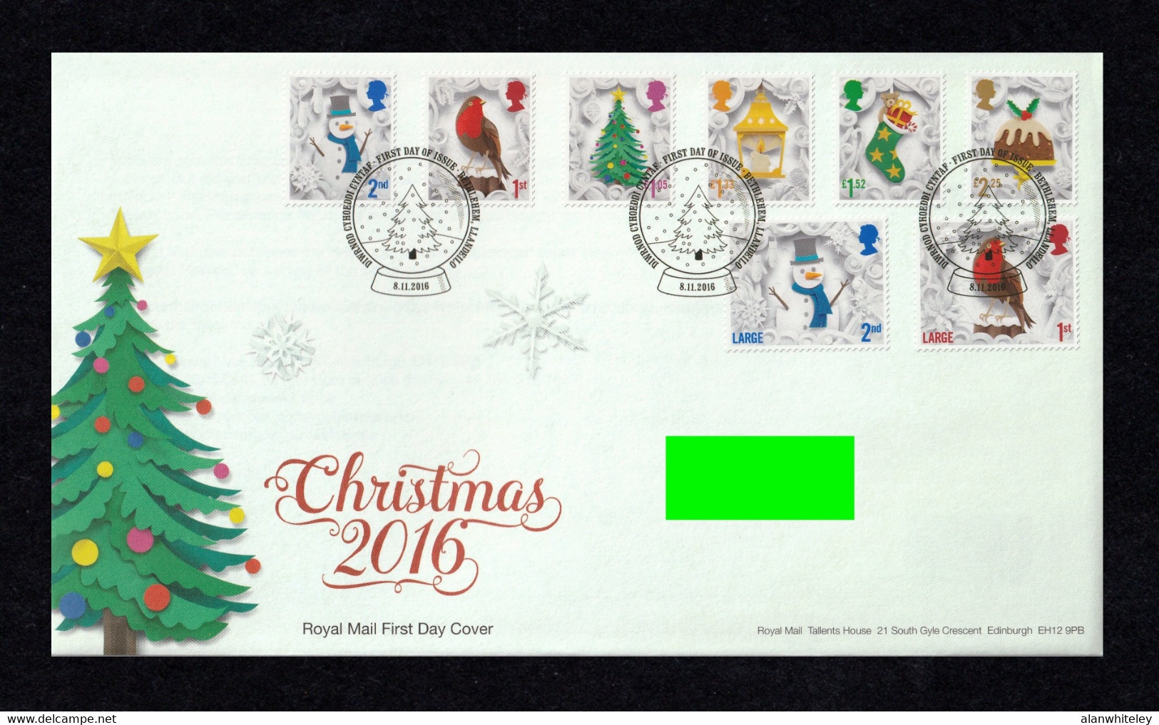 GREAT BRITAIN 2016 Christmas Cut-Outs: First Day Cover CANCELLED - 2011-2020 Ediciones Decimales