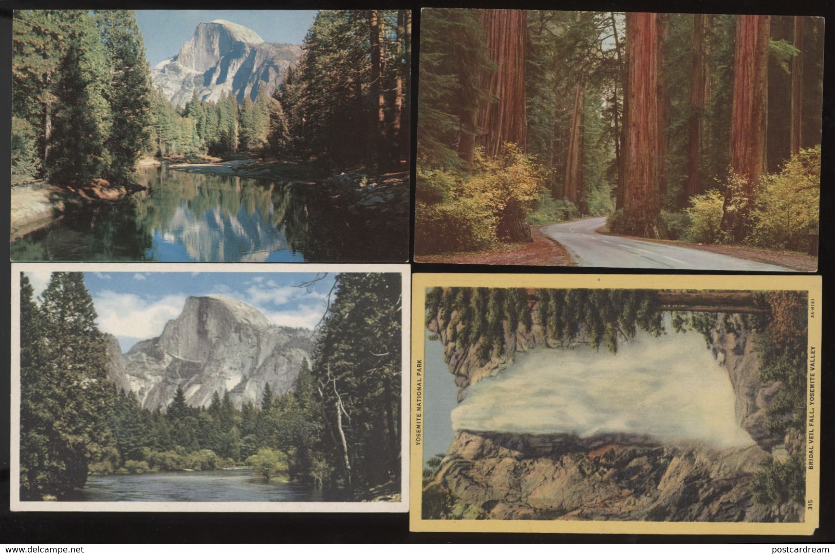Lot Of 4 Yosemite National Park Vintage Postcards CA California - Yosemite
