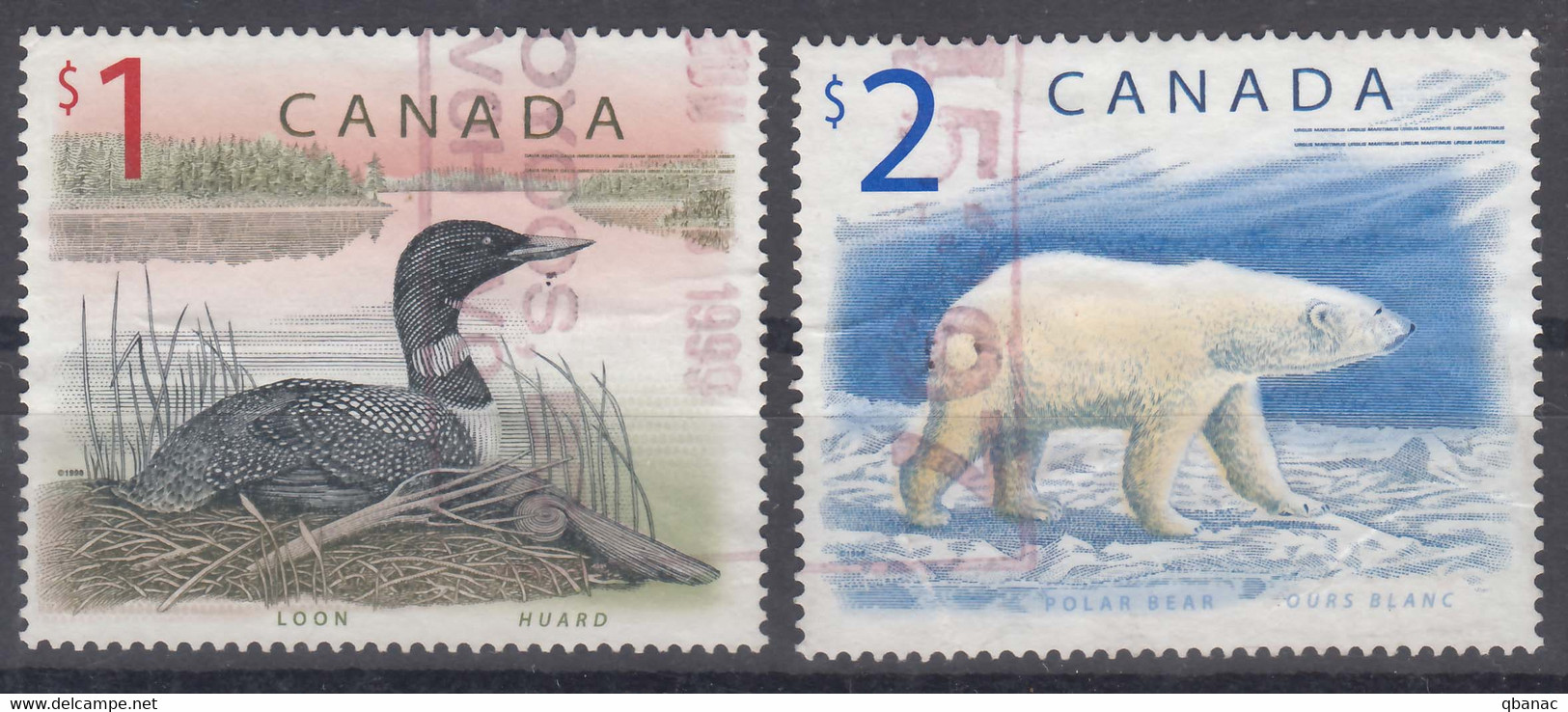 Canada 1998 Duck And Bear Mi#1725-1726 Used - Used Stamps