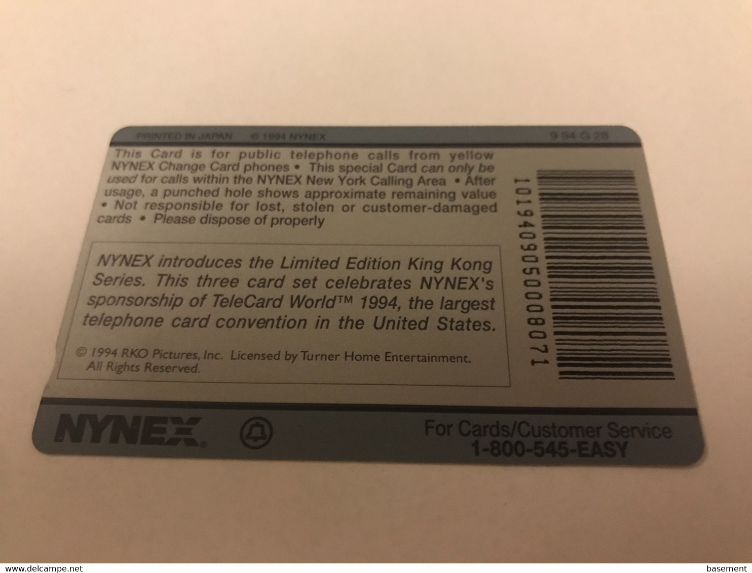 18:663 - USA Nynex King Kong - [3] Tarjetas Magnéticas