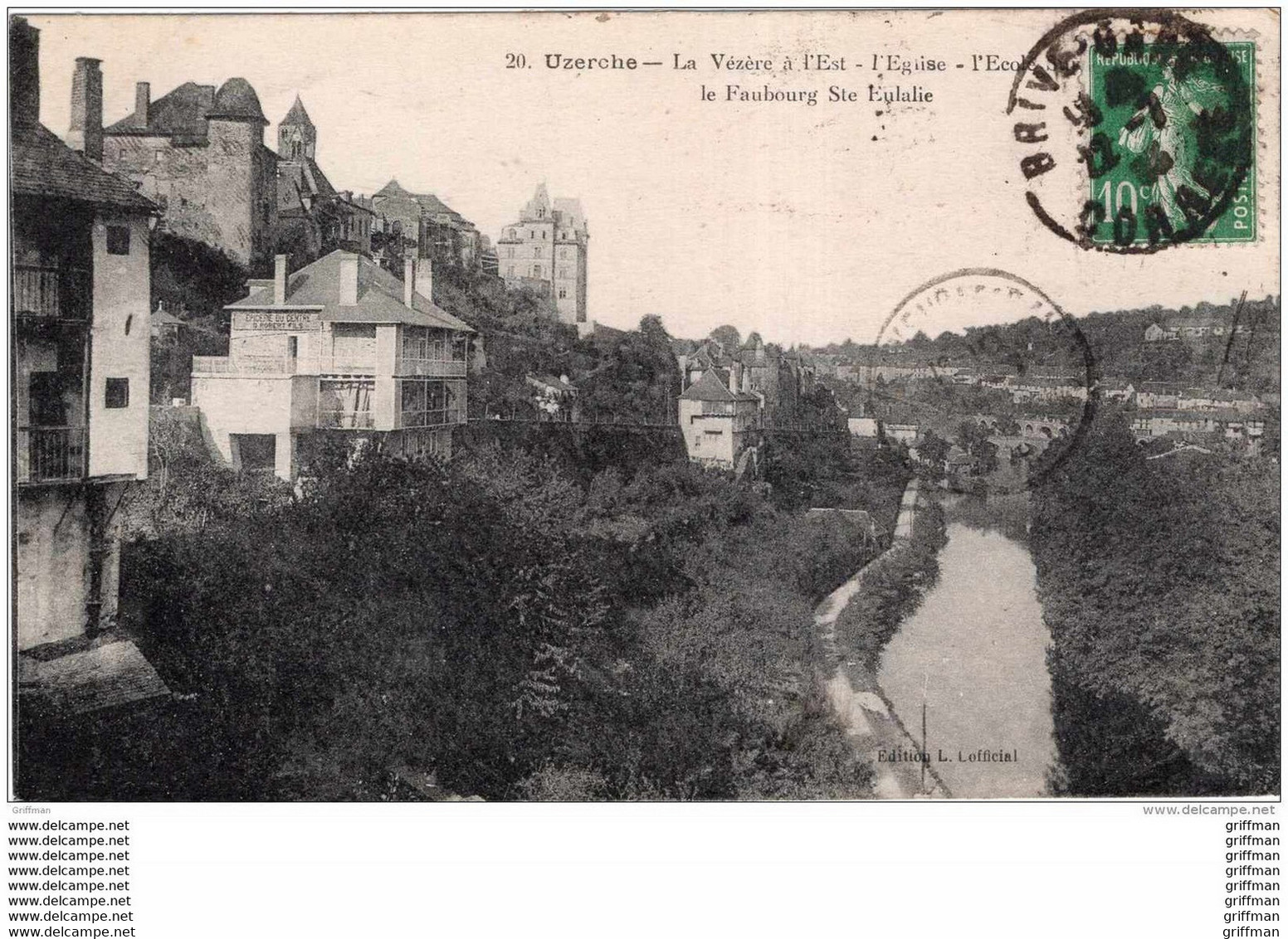 UZERCHE LA VEZERE A L'EST L'EGLISE L'ECOLE LE FAUBOURG SAINTE EULALIE TBE - Uzerche