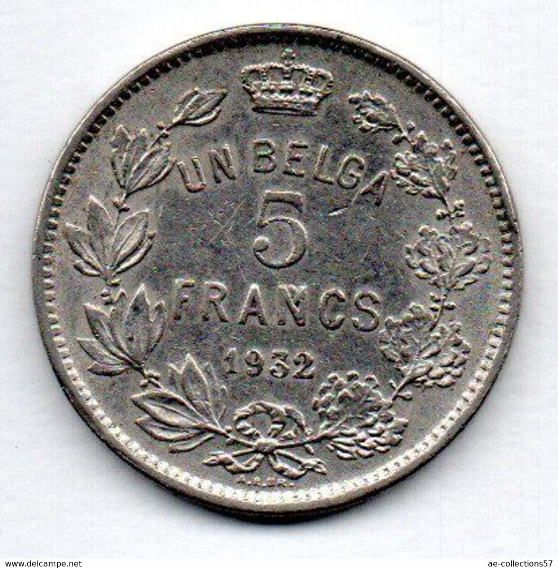 Belgique  - 5 Francs 1932     -  état  TB+ - 5 Frank & 1 Belga