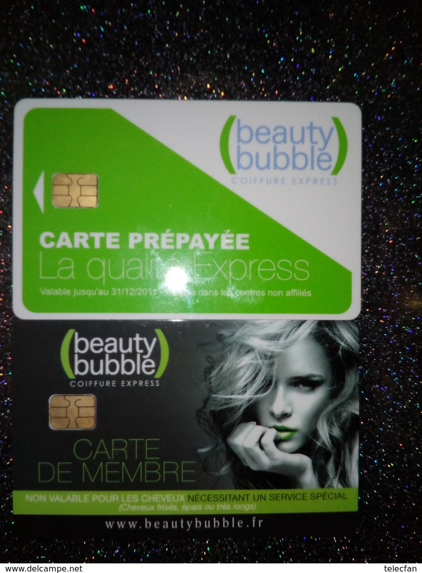 FRANCE LOT 2 CARTES DIFFERENTES CARTE PAIEMENT ET CARTE MEMBRE BEAUTY BUBBLE COIFFEUR NEUVE MINT - Ausstellungskarten