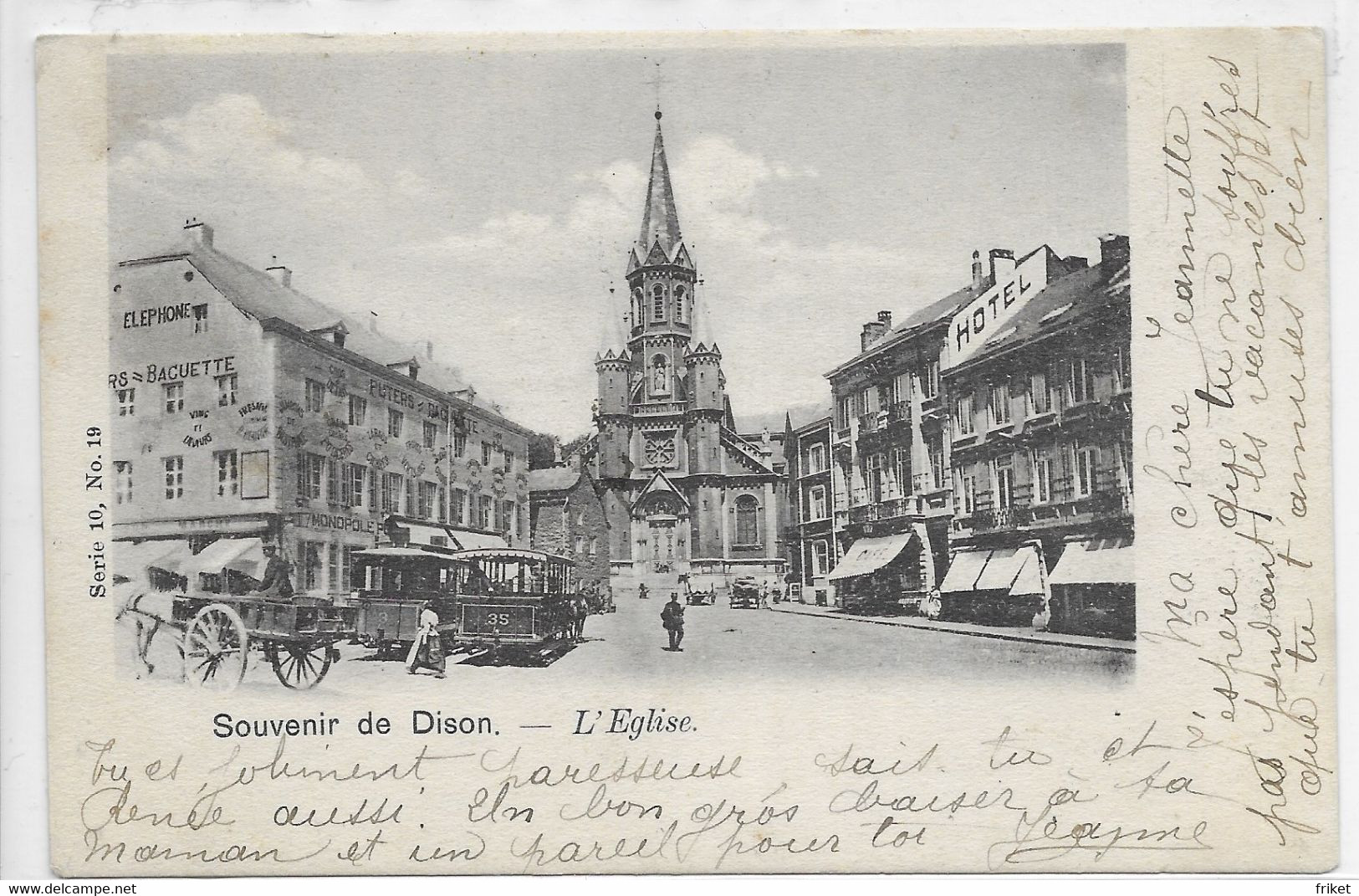 - 1382 -  DISON ,  L'Eglise       ( Attelage  , Tram !!!!) - Dison