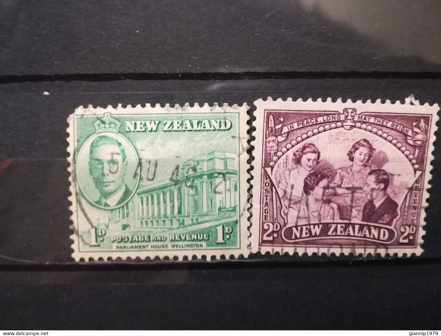 FRANCOBOLLI STAMPS NUOVA ZELANDA NEW ZEALAND 1946 USED SERIE PACE PEACE ROYAL FAMILY PARLIAMENT HOUSE OBLITERE' - Oblitérés