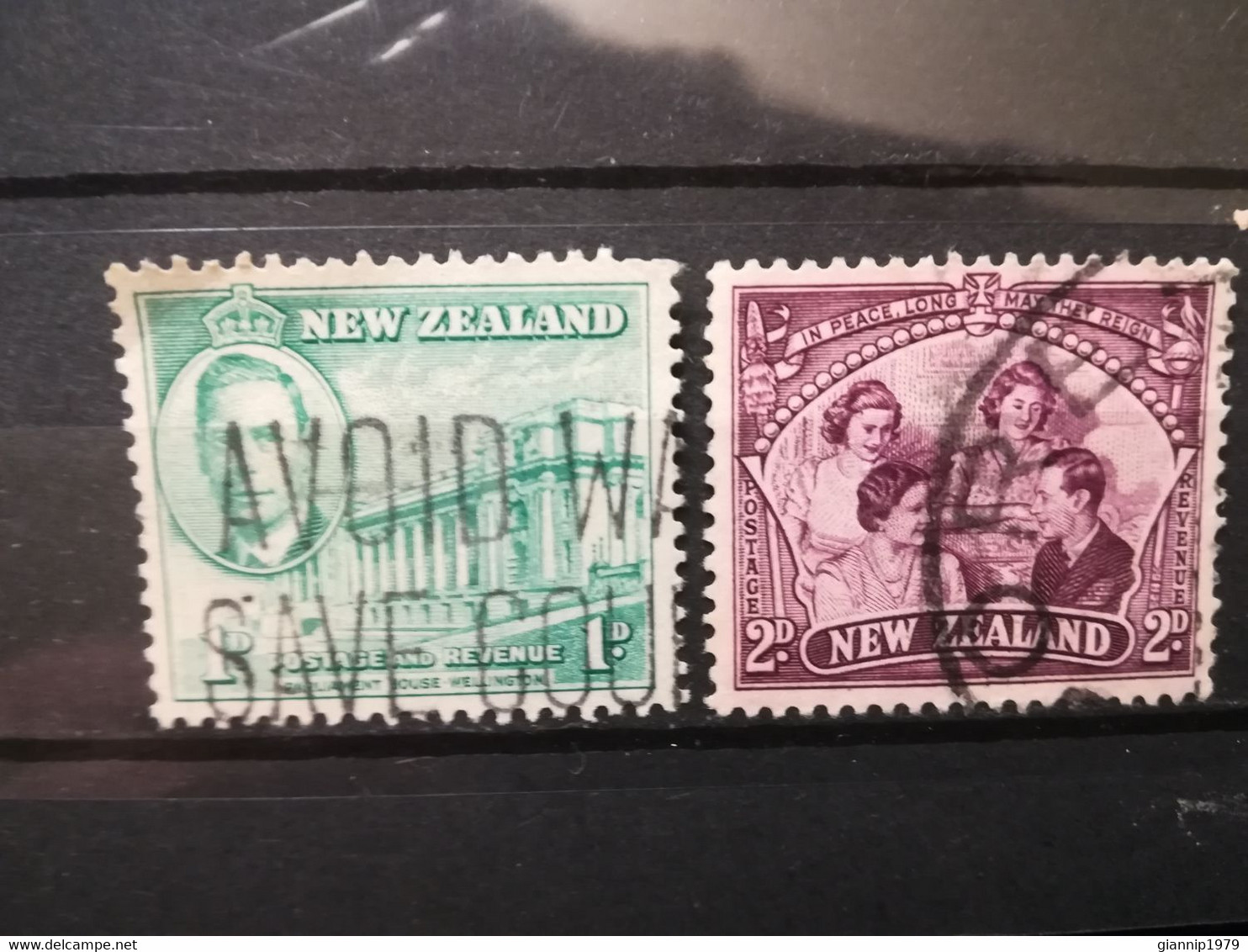 FRANCOBOLLI STAMPS NUOVA ZELANDA NEW ZEALAND 1946 USED SERIE PACE PEACE ROYAL FAMILY PARLIAMENT HOUSE OBLITERE' - Gebraucht