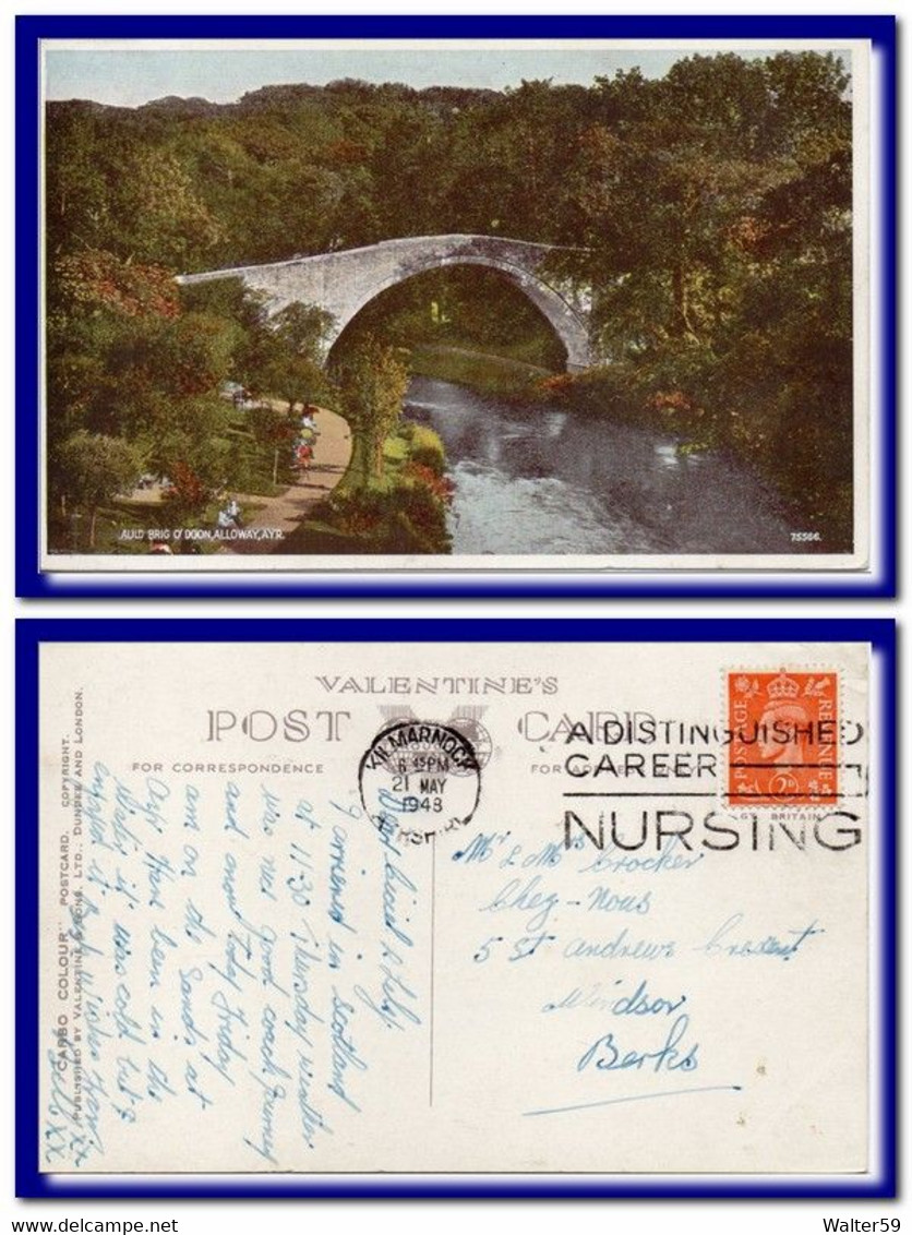 1948 UK Great Britain Alloway Postcard Sent Kilmarnock Pmk SLOGAN - Briefe U. Dokumente