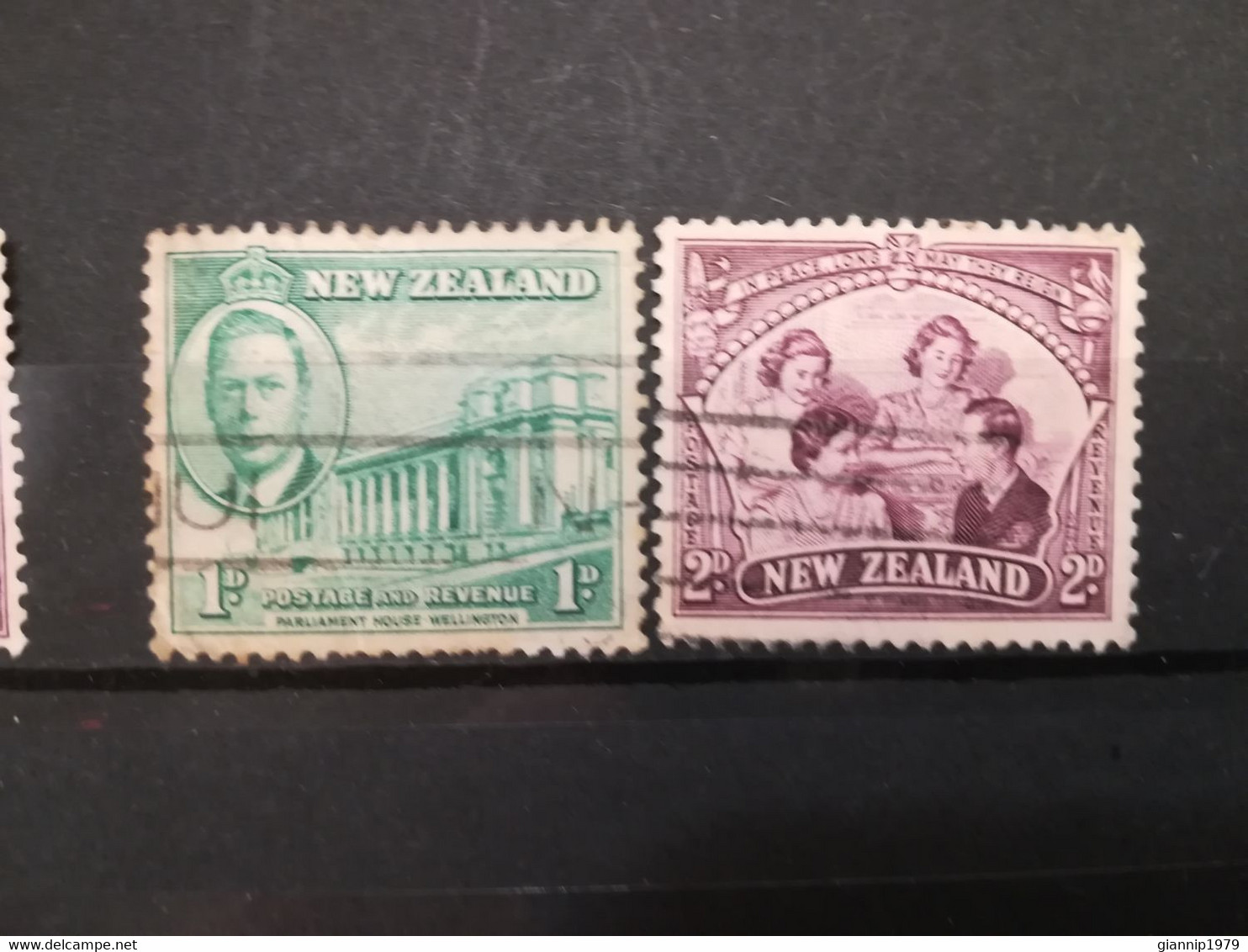 FRANCOBOLLI STAMPS NUOVA ZELANDA NEW ZEALAND 1946 USED SERIE PACE PEACE ROYAL FAMILY PARLIAMENT HOUSE OBLITERE' - Gebraucht