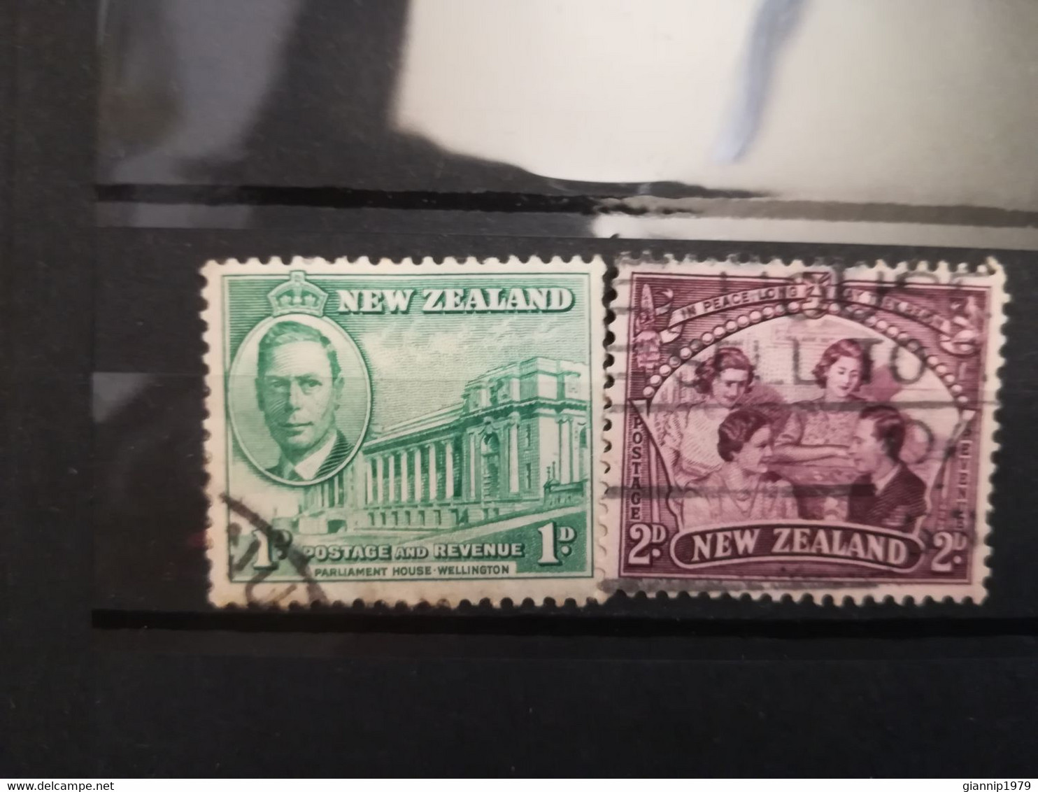 FRANCOBOLLI STAMPS NUOVA ZELANDA NEW ZEALAND 1946 USED SERIE PACE PEACE ROYAL FAMILY PARLIAMENT HOUSE OBLITERE' - Oblitérés