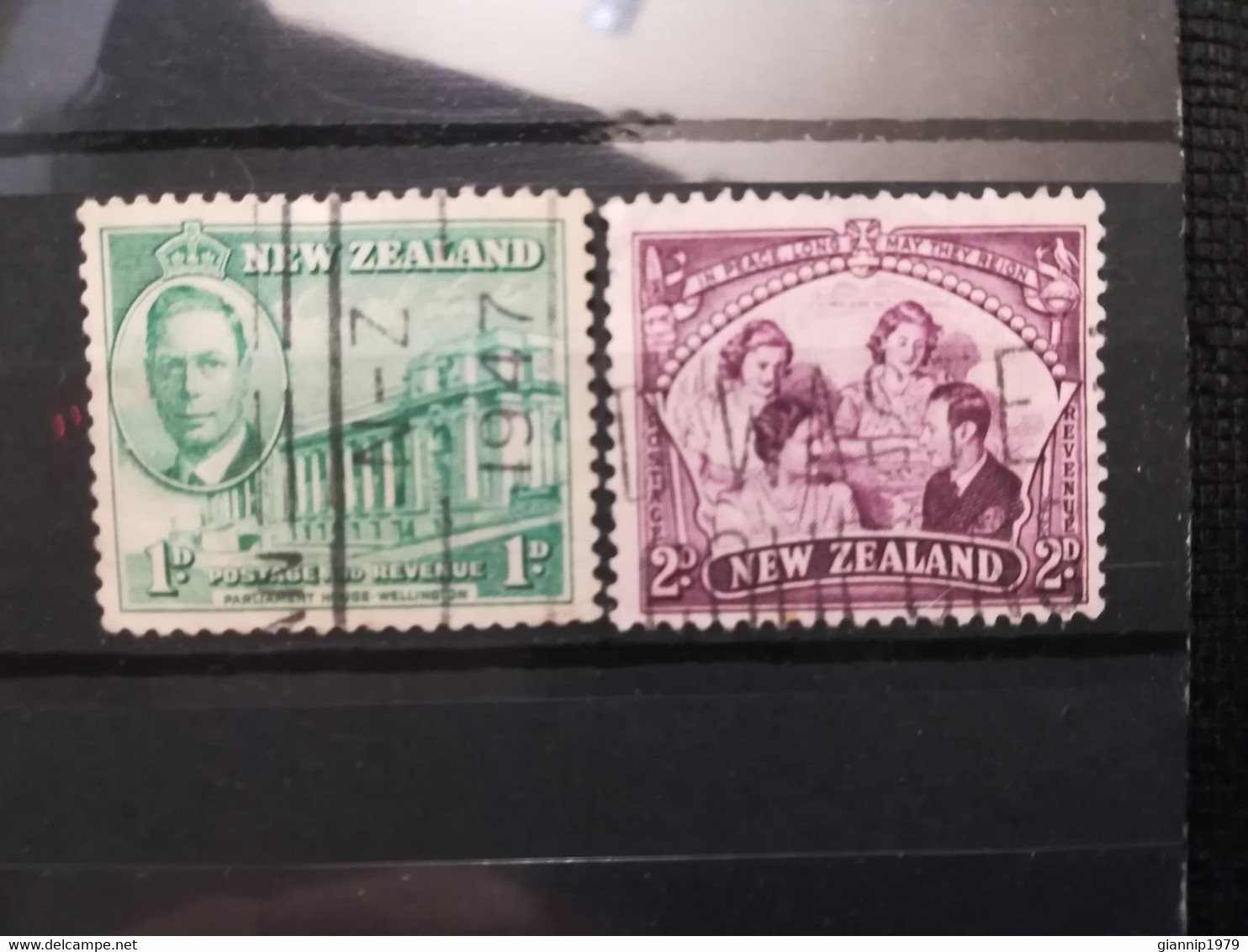 FRANCOBOLLI STAMPS NUOVA ZELANDA NEW ZEALAND 1946 USED SERIE PACE PEACE ROYAL FAMILY PARLIAMENT HOUSE OBLITERE' - Oblitérés